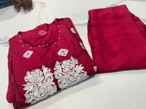 Pink_Ethnic_Cotton_Kurti_With_Pant_Set_For_Women