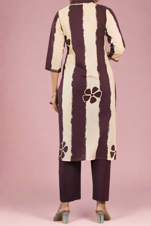 Wine_Ethnic_Cotton_Kurti_Pant_With_Dupatta_Set_For_Women