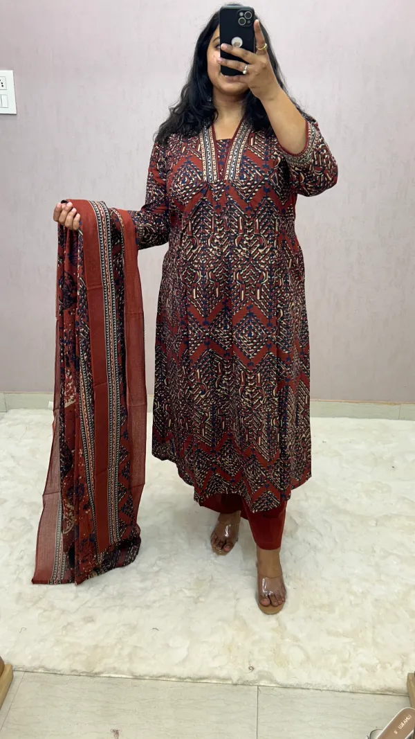 Red_Cotton_Ethnic_Kurti_Pant_&_Dupatta_Set_for_Women_–_Bold_&_Elegant