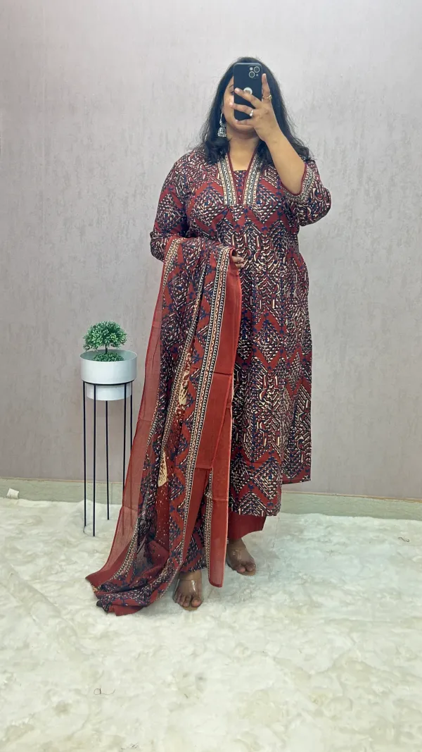 Red_Cotton_Ethnic_Kurti_Pant_&_Dupatta_Set_for_Women_–_Bold_&_Elegant