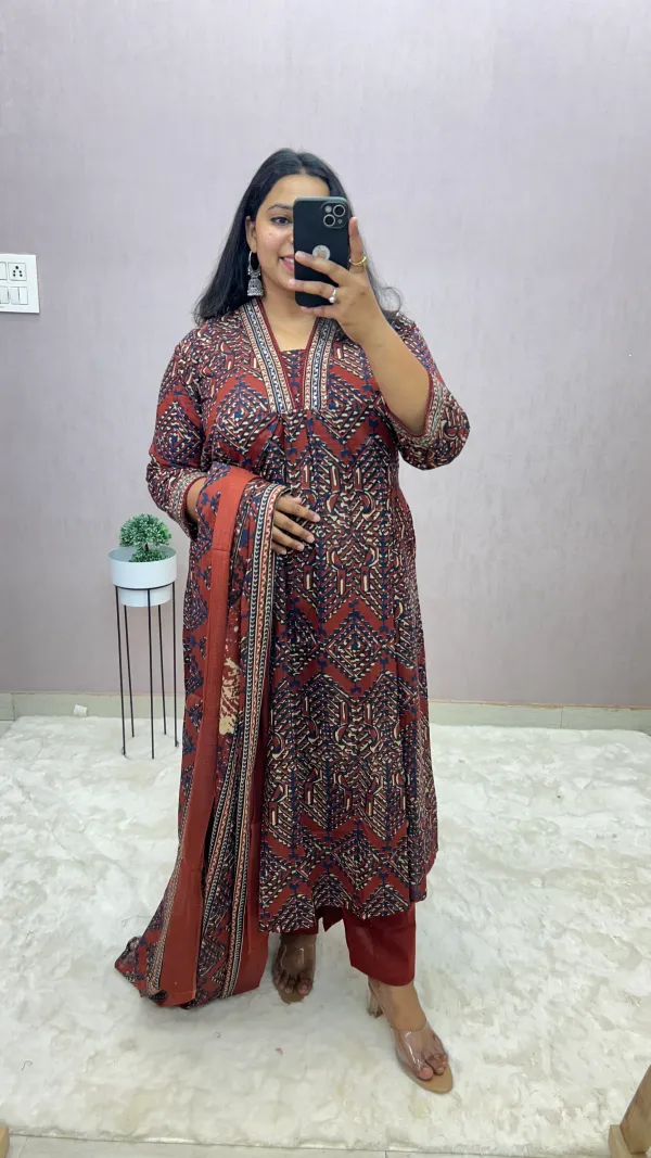 Red_Cotton_Ethnic_Kurti_Pant_&_Dupatta_Set_for_Women_–_Bold_&_Elegant