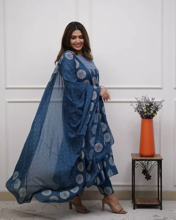 Blue_Cotton_Ethnic_Kurti_Pant_&_Dupatta_Set_for_Women_–_Elegant_&_Breezy