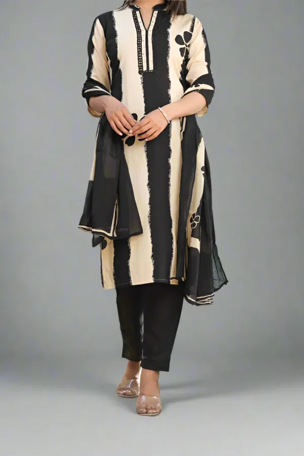 Black_Cotton_Ethnic_Kurti_Pant_&_Dupatta_Set_for_Women_–_Classic_&_Elegant