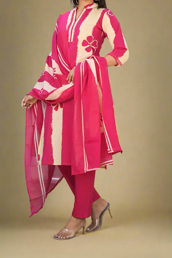 Pink_Ethnic_Cotton_Kurti_Pant_With_Dupatta_Set_For_Women