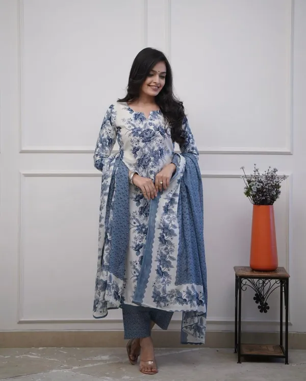 Blue_Ethnic_Cotton_Kurti_Pant_With_Dupatta_Set_For_Women