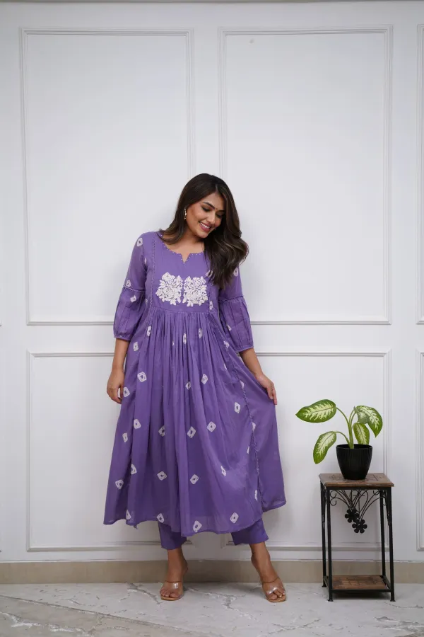 Purple_Ethnic_Cotton_Kurti_With_Pant_Set_For_Women