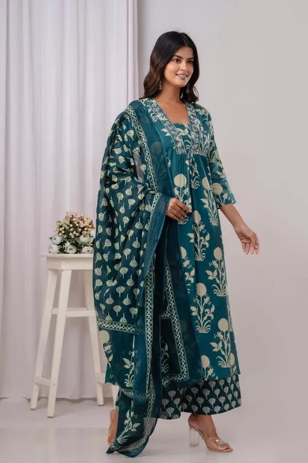 Rama_Ethnic_Cotton_Kurti_Pant_With_Dupatta_Set_For_Women