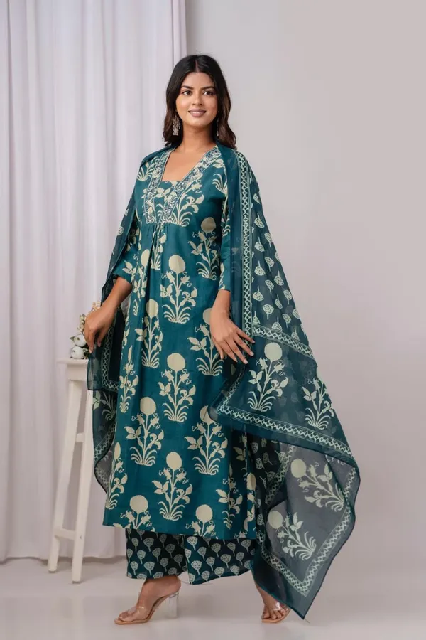 Rama_Ethnic_Cotton_Kurti_Pant_With_Dupatta_Set_For_Women