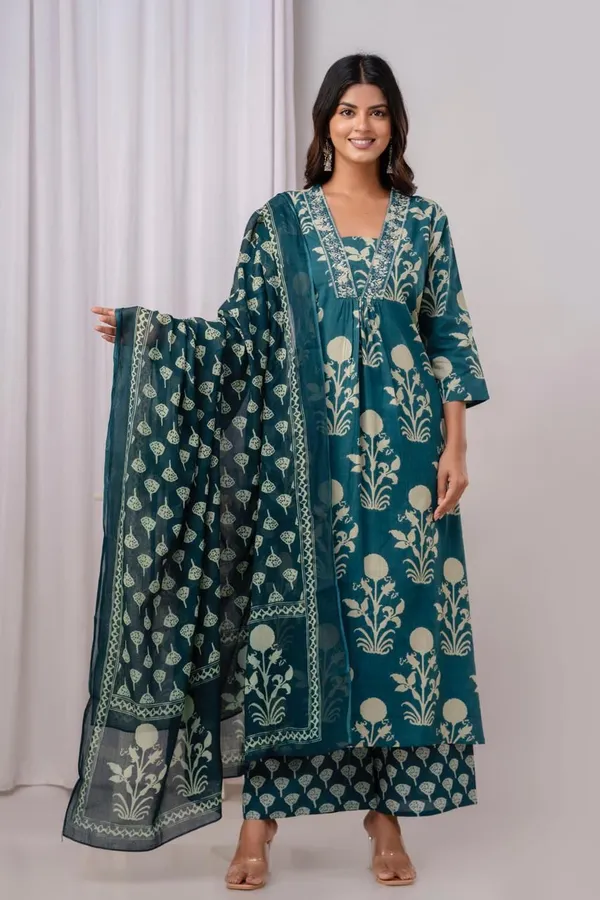 Rama_Ethnic_Cotton_Kurti_Pant_With_Dupatta_Set_For_Women