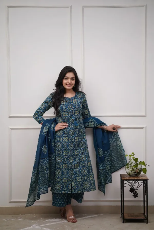 Rama_Cotton_Kurti_Set_with_Pant_&_Dupatta_–_Elegant_Ethnic_Wear_for_Women