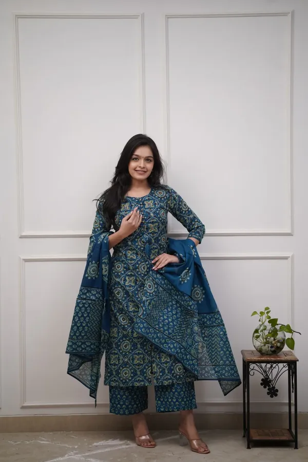 Rama_Cotton_Kurti_Set_with_Pant_&_Dupatta_–_Elegant_Ethnic_Wear_for_Women
