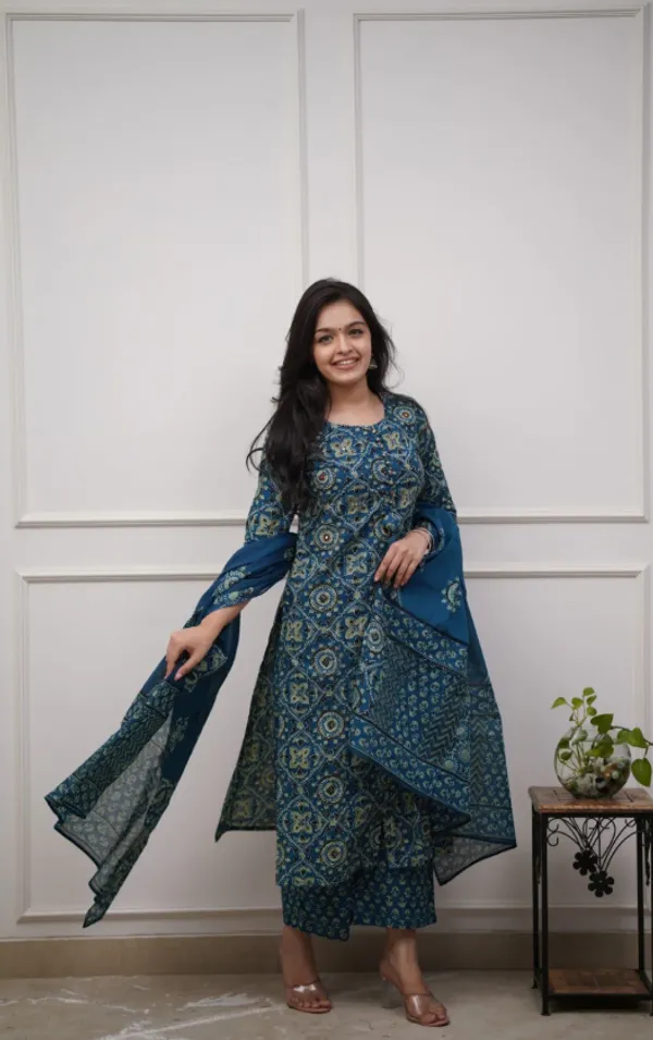 Rama_Cotton_Kurti_Set_with_Pant_&_Dupatta_–_Elegant_Ethnic_Wear_for_Women