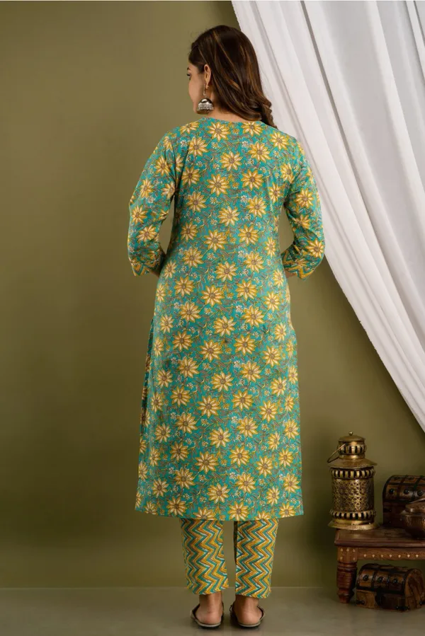 Green_Cotton_Ethnic_Kurti_Pant_&_Dupatta_Set_for_Women_–_Elegant_&_Comfortable