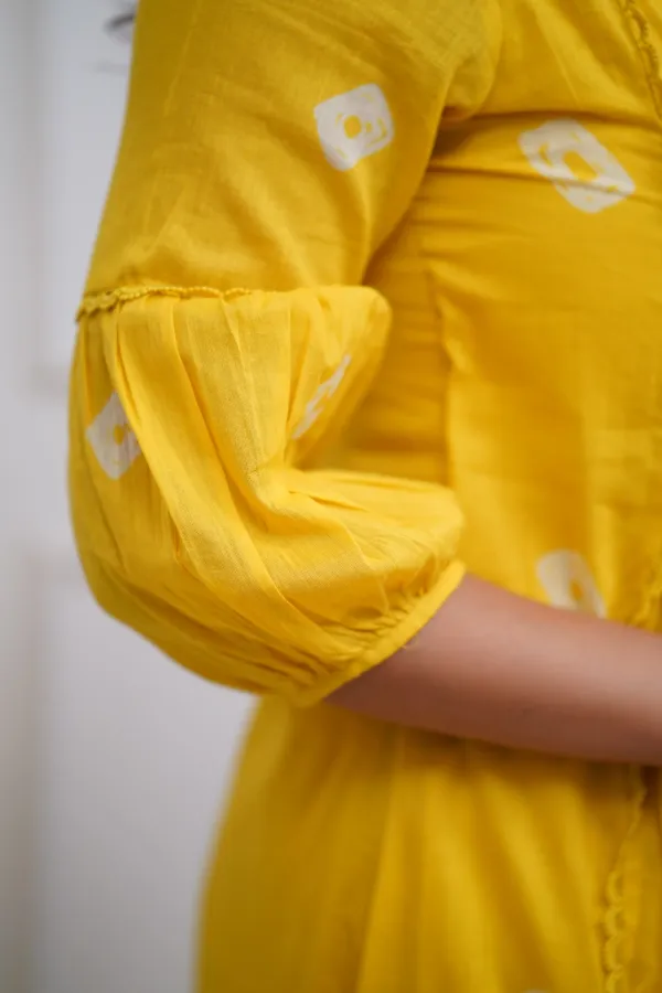 Yellow_Ethnic_Cotton_Kurti_With_Pant_Set_For_Women