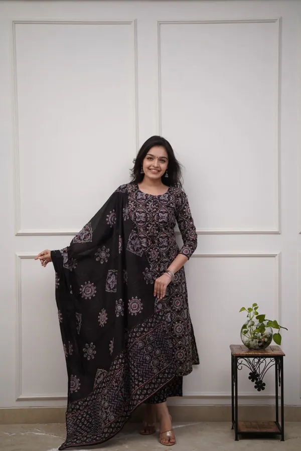 Coffee_Brown_Cotton_Ethnic_Kurti_Pant_&_Dupatta_Set_for_Women_–_Elegant_&_Comfortable