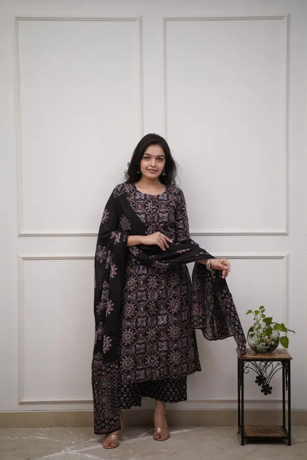 Coffee_Brown_Cotton_Ethnic_Kurti_Pant_&_Dupatta_Set_for_Women_–_Elegant_&_Comfortable