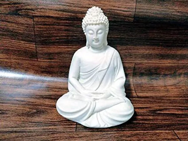 White_Resin::Marble_Buddha_Religious_Idol_And_Figurine_For_Home_Decor