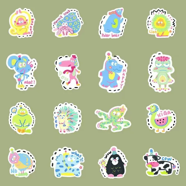 Pack_Of_100_Vinyl_Stickers_For_Laptop_Mobile_Phones_Computer_Bicycle_Bike_Luggage_Scrapbook_Guitar_Waterproof_Stickers_Animal_Name