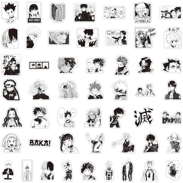 Pack_Of_50_Black_&_White_Vinyl_Stickers_For_Laptop_Mobile_Phones_Computer_Bicycle_Bike_Luggage_Scrapbook_Guitar_Waterproof_Stickers_Anime