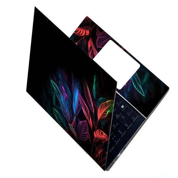 Neon_Leaf_Themed_Full_Laptop_Skin_Stickers_Hd_Quality_Sticker_For_Laptops_Upto_15.6_Inch