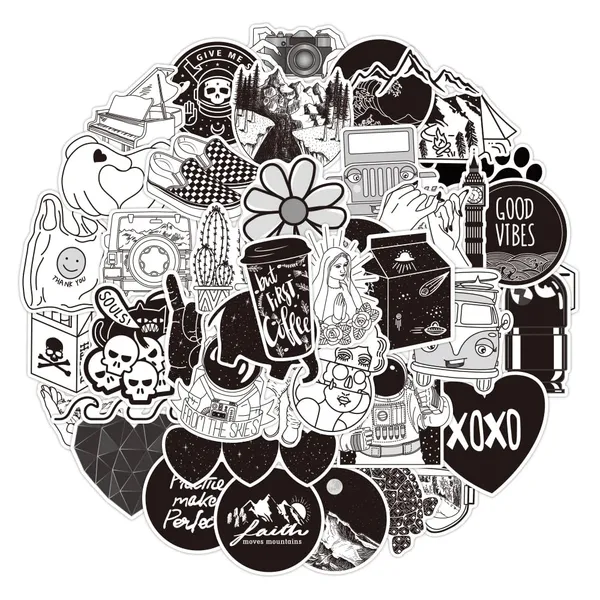 Pack_Of_50_Black_&_White_Vinyl_Stickers_For_Laptop_Mobile_Phones_Computer_Bicycle_Bike_Luggage_Scrapbook_Guitar_Waterproof_Stickers