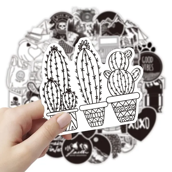 Pack_Of_50_Black_&_White_Vinyl_Stickers_For_Laptop_Mobile_Phones_Computer_Bicycle_Bike_Luggage_Scrapbook_Guitar_Waterproof_Stickers
