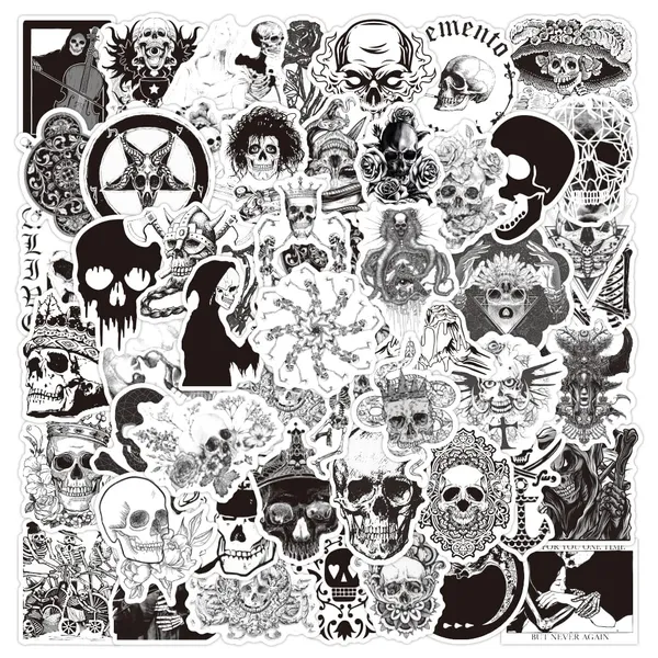 Pack_Of_50_Black_&_White_Vinyl_Stickers_For_Laptop_Mobile_Phones_Computer_Bicycle_Bike_Luggage_Scrapbook_Guitar_Waterproof_Stickers_Demon
