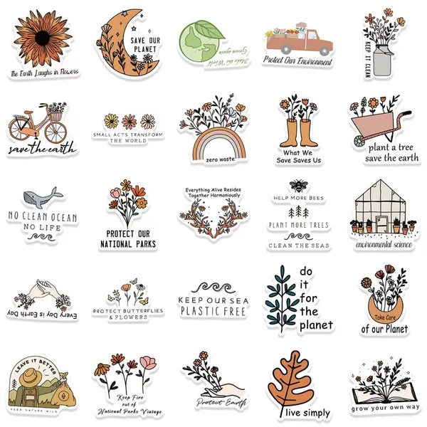 Pack_Of_50_Vinyl_Stickers_For_Laptop_Mobile_Phones_Computer_Bicycle_Bike_Luggage_Scrapbook_Guitar_Waterproof_Stickers_Floral