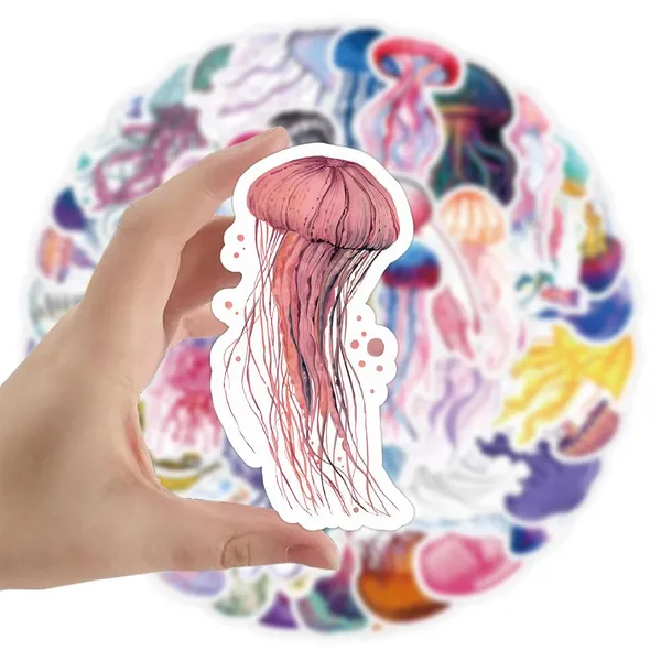 Pack_Of_50_Vinyl_Stickers_For_Laptop_Mobile_Phones_Computer_Bicycle_Bike_Luggage_Scrapbook_Guitar_Waterproof_Stickers_Jellyfish