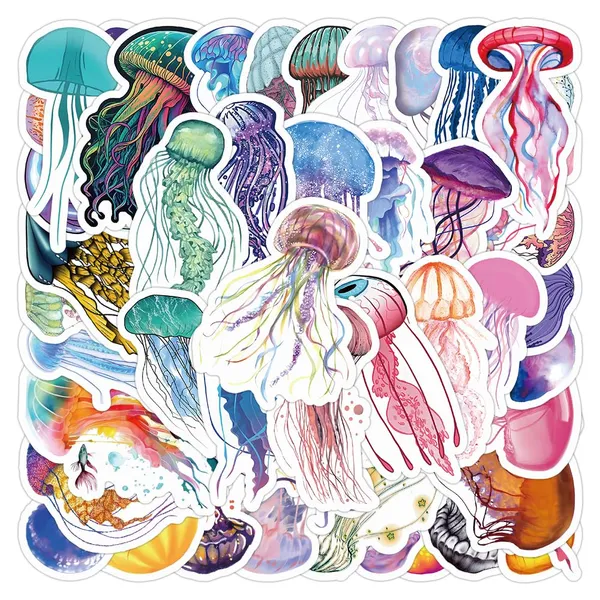 Pack_Of_50_Vinyl_Stickers_For_Laptop_Mobile_Phones_Computer_Bicycle_Bike_Luggage_Scrapbook_Guitar_Waterproof_Stickers_Jellyfish