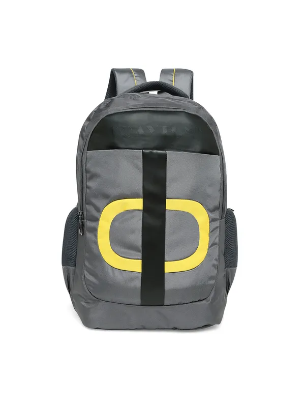 Grey_Polyester_Laptop_Backpack_With_Compression_Straps_For_Unisex
