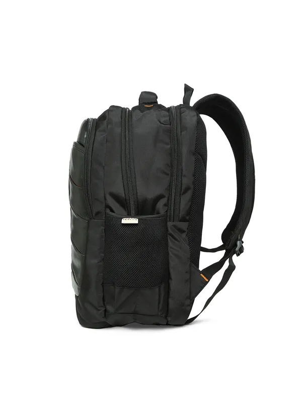 Black_Polyester_Laptop_Backpack_With_Compression_Straps_For_Unisex