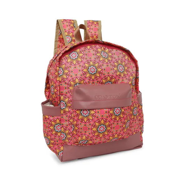 Multicolour_Polyester_Madhubani_Design_Backpack_With_Pouch_For_Unisex