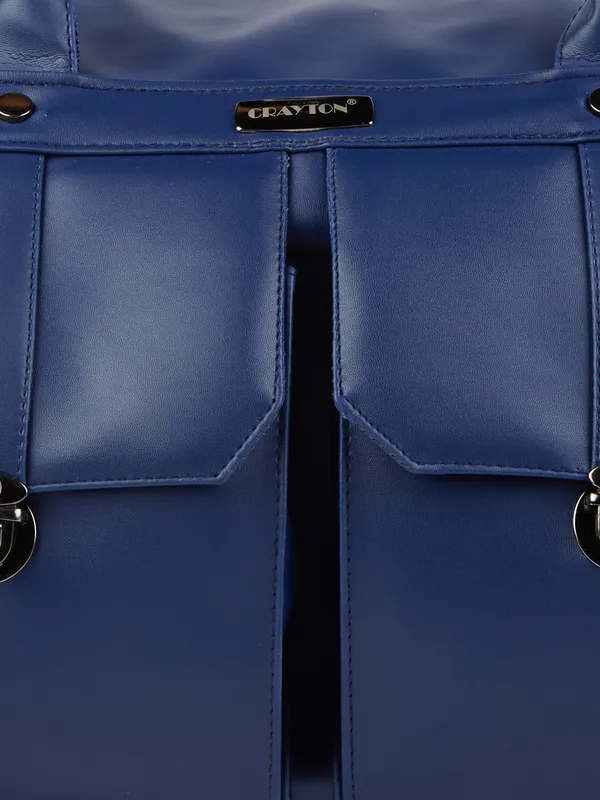 Blue_Vegan_Leather_Duffel_Gym_And_Travel_Bag_With_Multiple_Pockets_For_Unisex