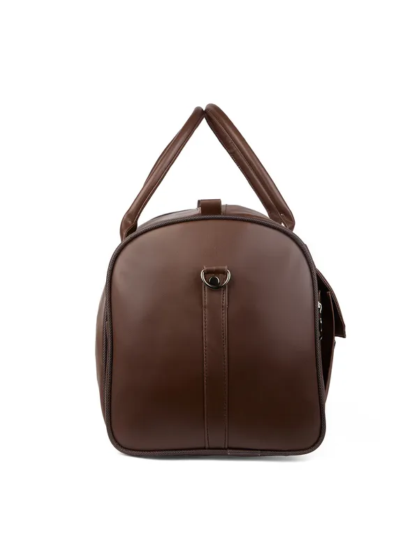 Brown_Vegan_Leather_Duffel_Gym_And_Travel_Bag_With_Multiple_Pockets_For_Unisex