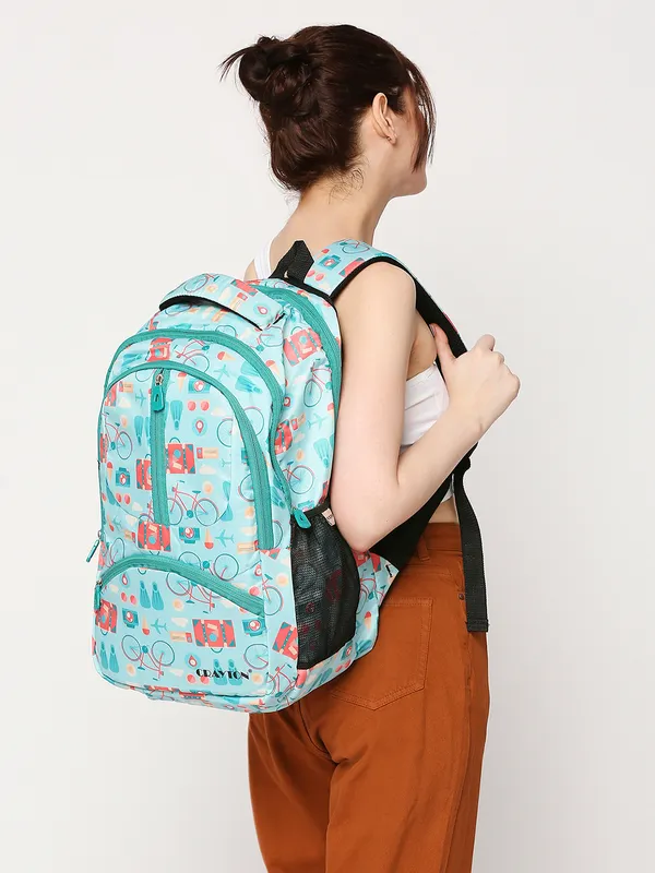 Green_Polyester_Cycle_Design_Backpack_For_Unisex