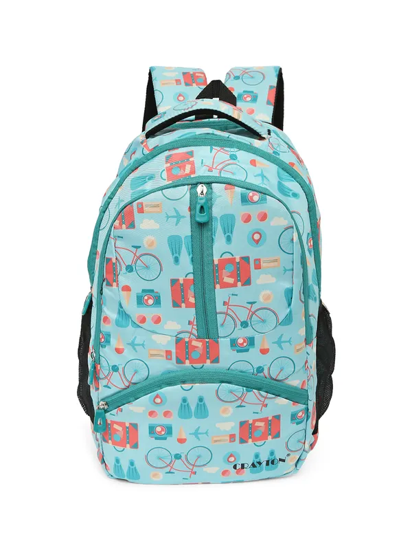 Green_Polyester_Cycle_Design_Backpack_For_Unisex