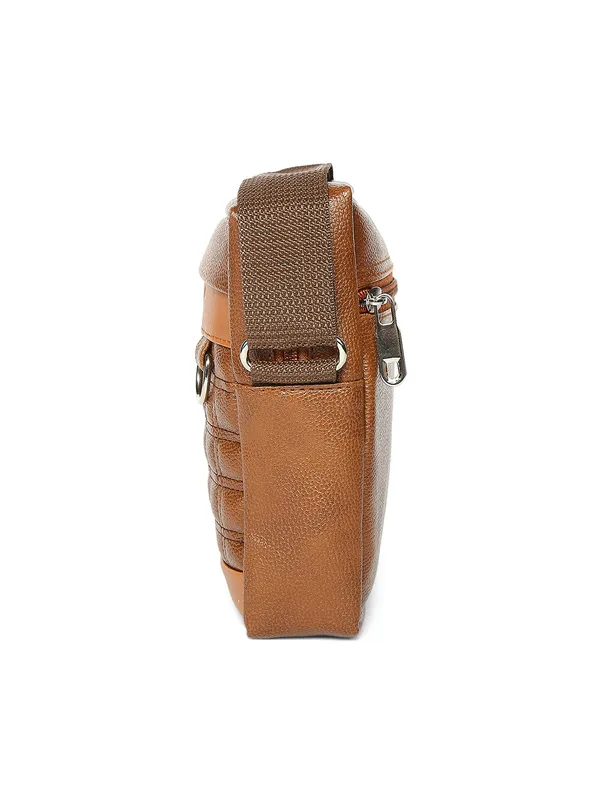 Tan_Vegan_Leather_Sling_Or_Side_Bag_For_Unisex