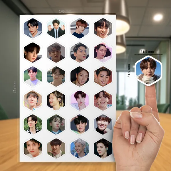 Multicolor_Bts_Cute_Hexagon_Shape_Small_Stickers_(_Set_Of_4_Sheets_)_96_Stickers_Paper_Print_(8.5_Inch_X_5.6_Inch)