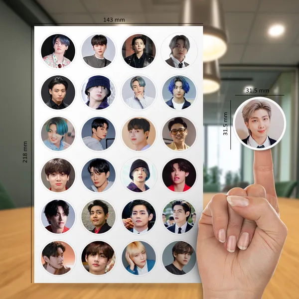 Multicolor_Bts_Small_Round_Shape_Stickers_Sheets_(_Set_Of_4_Sheets_)_96_Stickers_Paper_Print_(8.6_Inch_X_2_Inch)