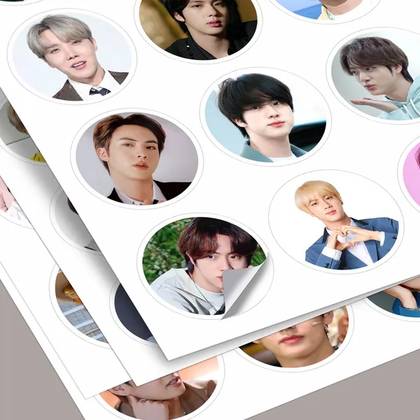 Multicolor_Bts_Small_Round_Shape_Stickers_Sheets_(_Set_Of_4_Sheets_)_96_Stickers_Paper_Print_(8.6_Inch_X_2_Inch)