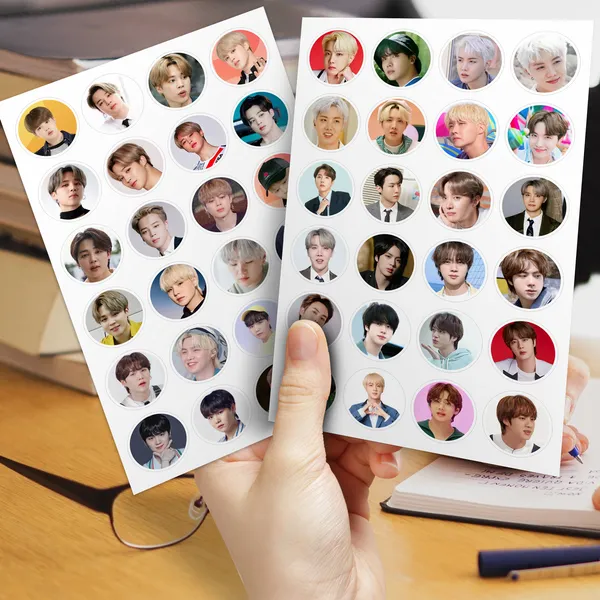 Multicolor_Bts_Small_Round_Shape_Stickers_Sheets_(_Set_Of_4_Sheets_)_96_Stickers_Paper_Print_(8.6_Inch_X_2_Inch)