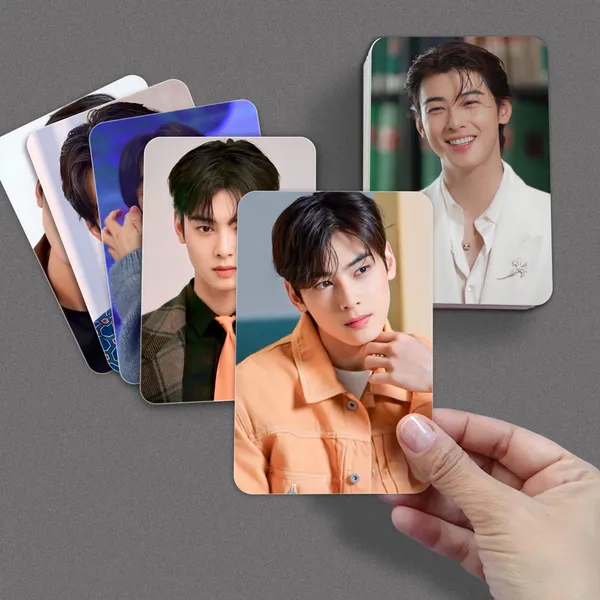 Multicolor_Astro_Cha_Eun_Woo_Bias_Pack_Photocards_(_Set_Of_14_+_2_Freebies_)_Fine_Art_Print_(4.3_Inch_X_2.7_Inch)