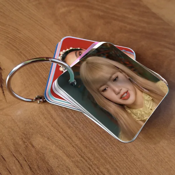 Multicolor_Black_Pink_Flash_1Mm_Thick_Lomo_Cards_With_Snap_Key_Ring_(Set_Of_12_Cards_24_Photos_Front_Back)_Glossy_Laminated_Paper_Print_(2.5_Inch_X_2_Inch)