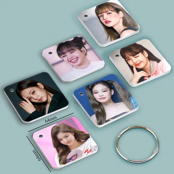Multicolor_Black_Pink_Flash_1Mm_Thick_Lomo_Cards_With_Snap_Key_Ring_(Set_Of_12_Cards_24_Photos_Front_Back)_Glossy_Laminated_Paper_Print_(2.5_Inch_X_2_Inch)