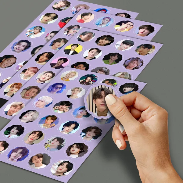Multicolor_14_Cm_Bts_Flower_Shape_Small_Cute_Sticker_Collection_(_Set_Of_4_)_Total_96_Stickers_Non-Reusable_Sticker_(Pack_Of_96)