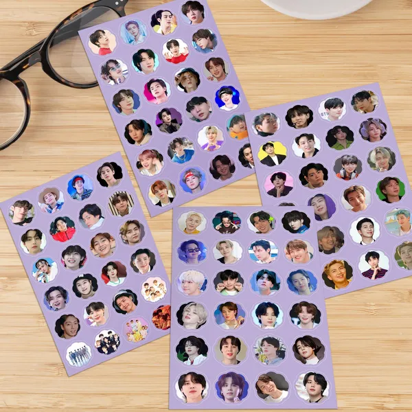 Multicolor_14_Cm_Bts_Flower_Shape_Small_Cute_Sticker_Collection_(_Set_Of_4_)_Total_96_Stickers_Non-Reusable_Sticker_(Pack_Of_96)