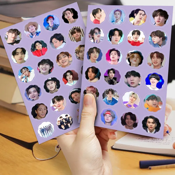 Multicolor_14_Cm_Bts_Flower_Shape_Small_Cute_Sticker_Collection_(_Set_Of_4_)_Total_96_Stickers_Non-Reusable_Sticker_(Pack_Of_96)