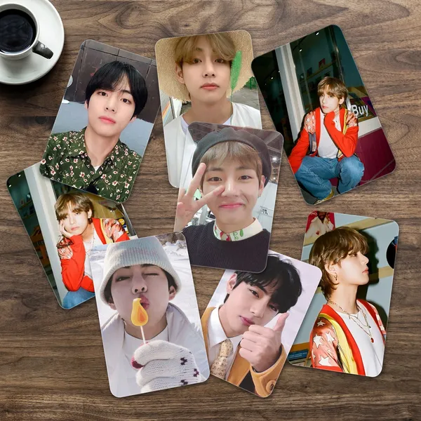Multicolor_11_Cm_Bts_V_Bias_Pack_Photocards_(_Set_Of_16_)_+_2_Free_Stickers_Reusable_Sticker_(Pack_Of_16)