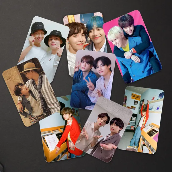 Multicolor_11_Cm_Bts_V_Bias_Pack_Photocards_(_Set_Of_16_)_+_2_Free_Stickers_Reusable_Sticker_(Pack_Of_16)